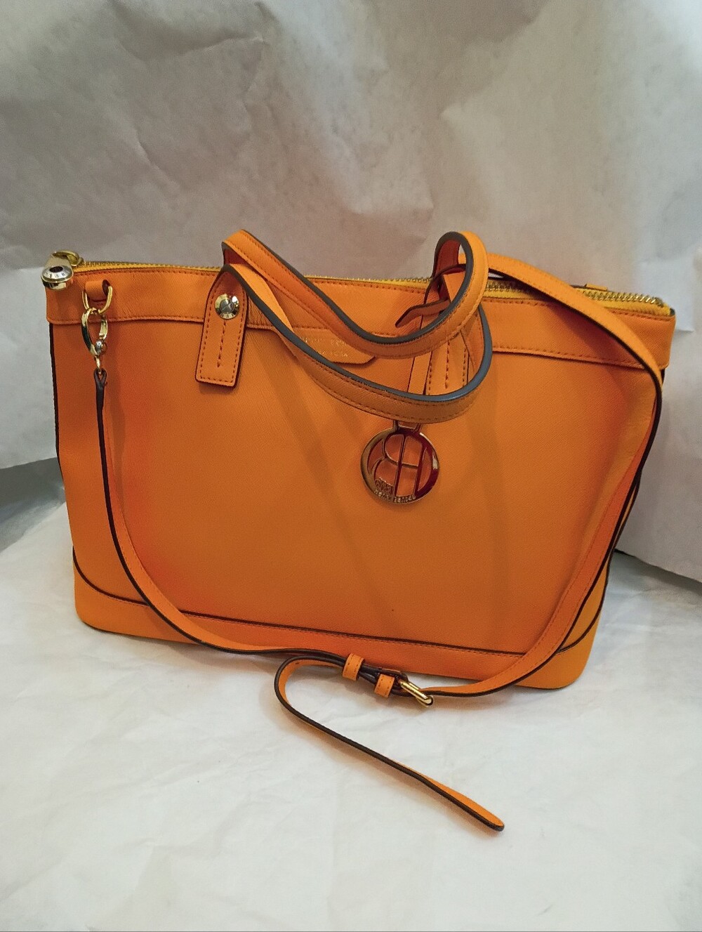 Henri Bendel Orange saffiano Women's bag